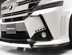 Alphard/Vellfire - AGH35W - Front Bumper Spoiler with LEDs - Construction: FRP - Colour: Unpainted - WALD-VSLAGBT-FBPwLED