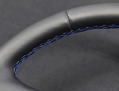 Material: Lether - Color: Black - Diameter: 350mm - Stitch: Blue - TS-BNR32350SW