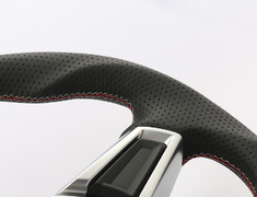 Roadster - ND5RC - Type: D-Shape - Material: Leather - Color: Black - Diameter: W373mm x H365mm - Stitch: Red/Silver Two-Tone - MC01