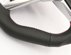 Roadster - ND5RC - Type: D-Shape - Material: Leather - Color: Black - Diameter: W373mm x H365mm - Stitch: Red/Silver Two-Tone - MC01
