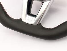 Roadster - ND5RC - Type: D-Shape - Material: Leather - Color: Black - Diameter: W373mm x H365mm - Stitch: Red/Silver Two-Tone - MC01