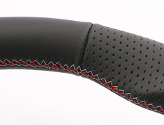 Roadster - ND5RC - Type: D-Shape - Material: Leather - Color: Black - Diameter: W373mm x H365mm - Stitch: Red/Silver Two-Tone - MC01