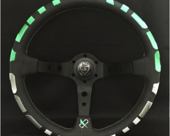 Car Make T&E - Vertex - Steering Wheel - VERTEX 1996 GREEN - 350mm