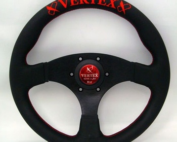 Car Make T&E - Vertex - Steering Wheel - Flat Type - Red