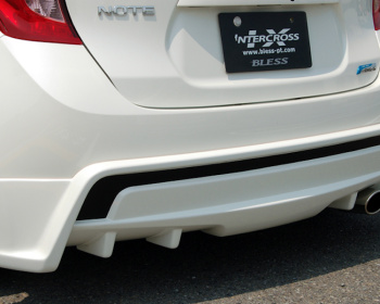Note - E12 - Rear Half Spoiler - Construction: FRP - Colour: EAK: Beat Nick Gold - Colour: K23: Brilliant Silver - Colour: KAD: Dark Metal Gray - Colour: KH3: Super Black - Colour: LAE: Aurora Move - Colour: NAH: Radiant Tread - Colour: QAB: Brilliant White Pearl - Colour: RBE: Sonic Blue - BCIE12-RHSP