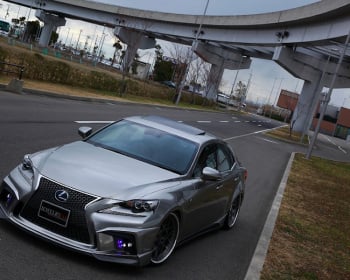 IS250 AWD - GSE35 - 3 Piece Set: Front Half Spoiler + Rear Half Spoiler + Side Steps - Construction: FRP - Colour: Unpainted - BPJLN-ISFS-3PS