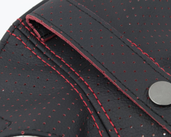 Universal - Type: Genuine Punched Leather - Color: Black x Red - JSG-103