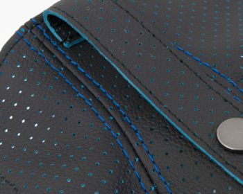 Universal - Type: Genuine Punched Leather - Color: Black x Blue - JSG-104