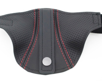  - Type: Genuine Dimpled Leather - Color: Black x Red - JSG-102