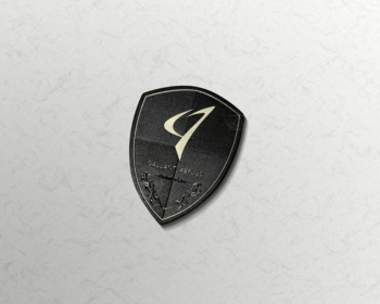  - Colour: Gray, Black & Silver (SUS) - Size: W50mm H70mm - GALLANT ABFLUG Crest Emblem