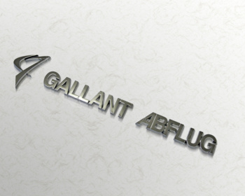  - Colour: Silver - Size: W180mm H38mm - GALLANT ABFLUG Emblem ver.03