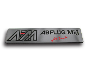  - Colour: Silver - Size: W45ｍｍ H10ｍｍ - Abflug Mij Emblem Plate
