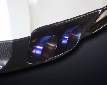 GT-R - R35 - Material: Titanium/Super Titanium - Pieces: 2 - Pipe Size: 80mm to 70mm (x2) to 80mm (x2) to 70mm (x2) - Tail Size: 130mm (x4) - MINES-RCMR35