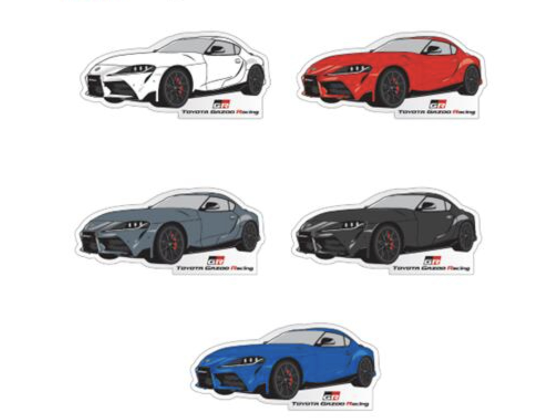 Toyota Gazoo Racing Collection - Die-Cut GR Supra Stickers (Set of
