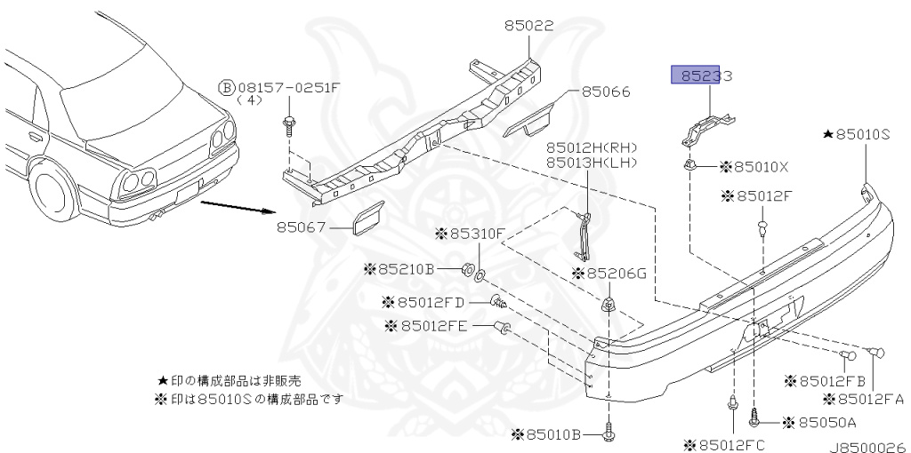 Nissan - Skyline - R34 25GT - ENR34 - 2000 - 25GT FOUR - 4 DOOR SEDAN(4S) - MANUAL TRANS 5-SPEED(MT.F5) - Hi-cast 4-link (IRS.4WD) - RB25DE