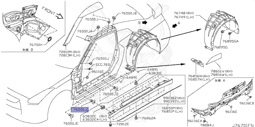 76848-35F00 - Nissan - Grommet - Nengun Performance