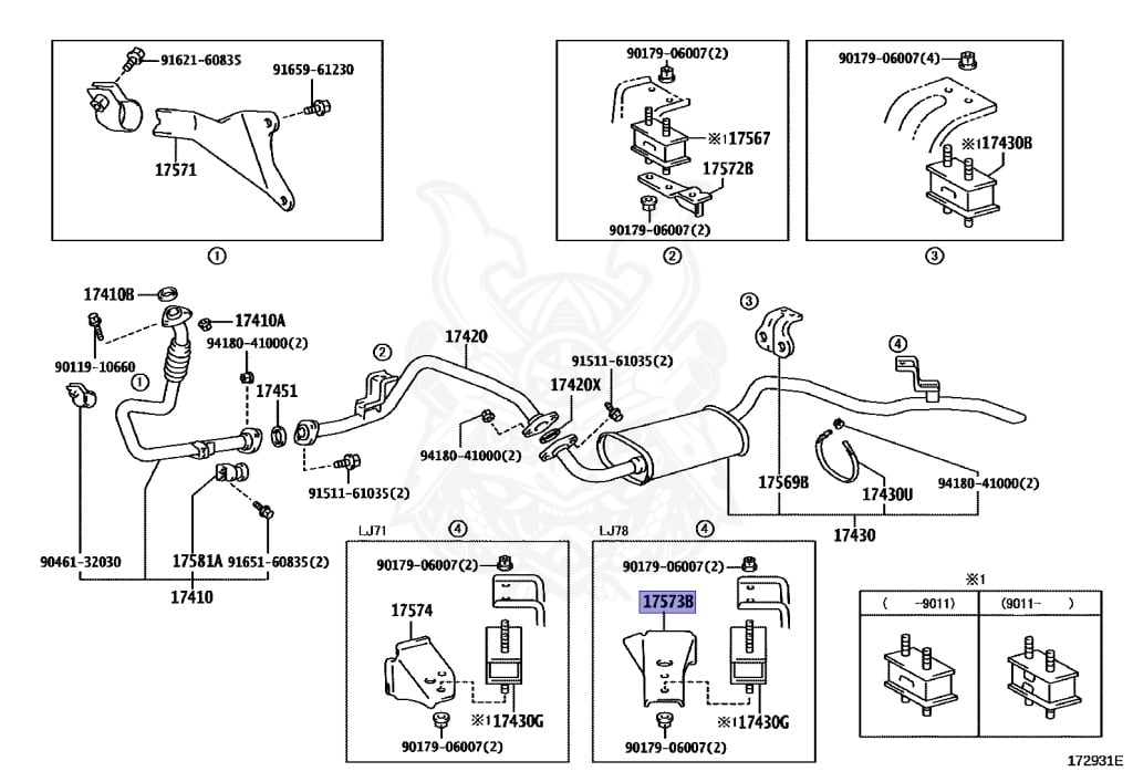 Toyota - Land Cruiser - LJ78G - 1990 - PRADO EX5 TYPE - WAGON - Automatic - 2LTE