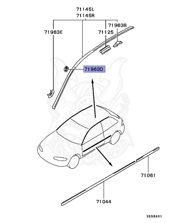 thumbnail image 2 of Midwest Motoring Black Roof Drip Molding Covers For Mitsubishi – 2-Piece Set, 5-Year Warranty 2 of 6
