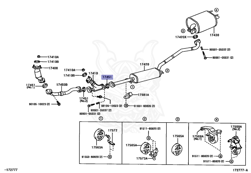 SSI 社 4G-X-M200R 17451-20010 Genuine Lexus Gasket, Exhaust Pipe, Center