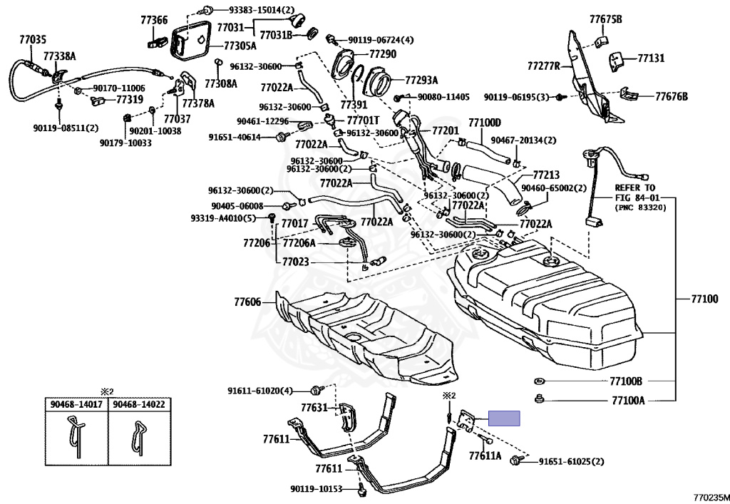 77625-60030 - Toyota - FUEL TANK BRACKET, NO.2 - Nengun Performance