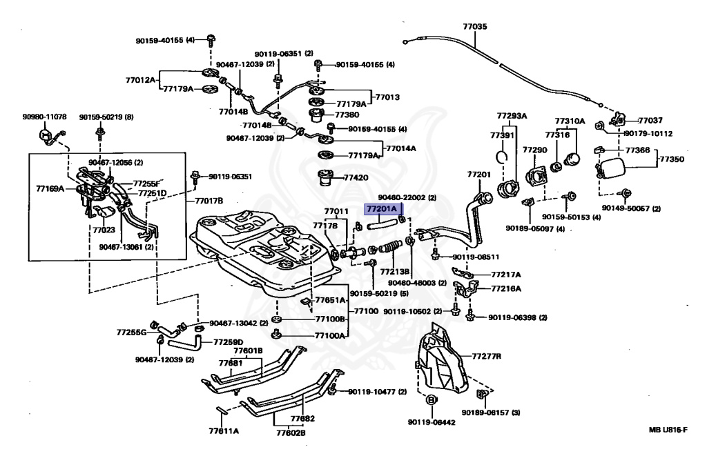 90445-22024 - Toyota - FUEL HOSE, NO.1 (FOR FUEL TANK