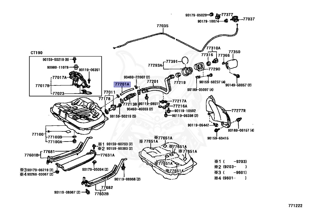 グロス 90445-22024 - Toyota - FUEL HOSE, NO.1 (FOR FUEL TANK) - Nengun