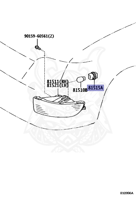 90075-99128 - Toyota - FRONT TURN SIGNAL LAMP PLUG ASSY - Nengun