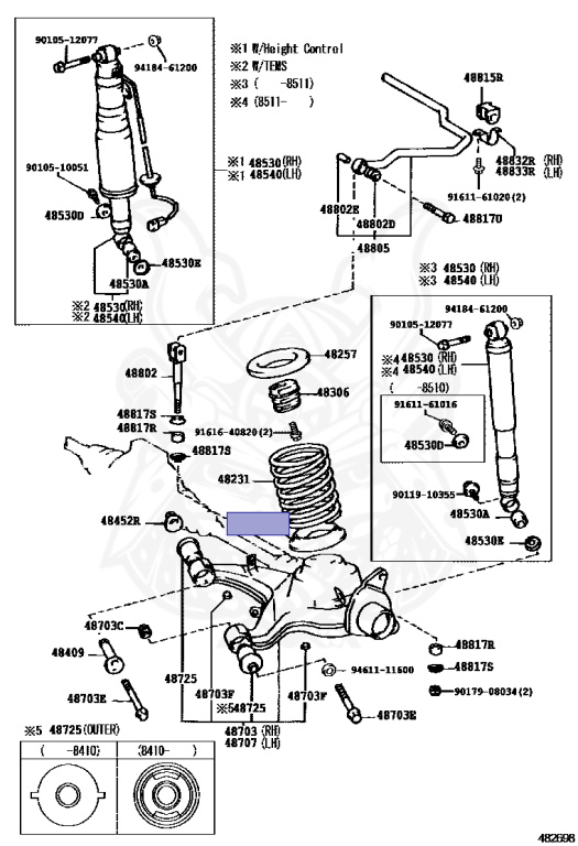 48258-30020 - Toyota - Insulator, Rear Coil Spring, Lower - Nengun