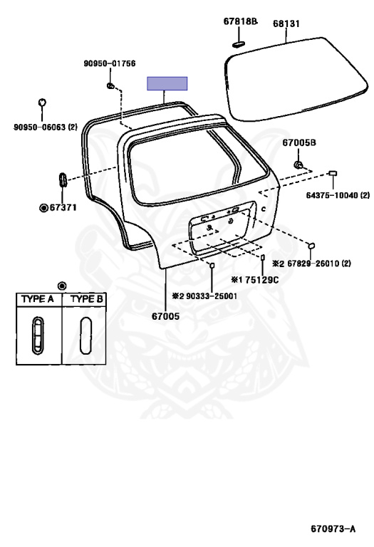 67881-10080 - Toyota - BACK DOOR WEATHERSTRIP - Nengun Performance