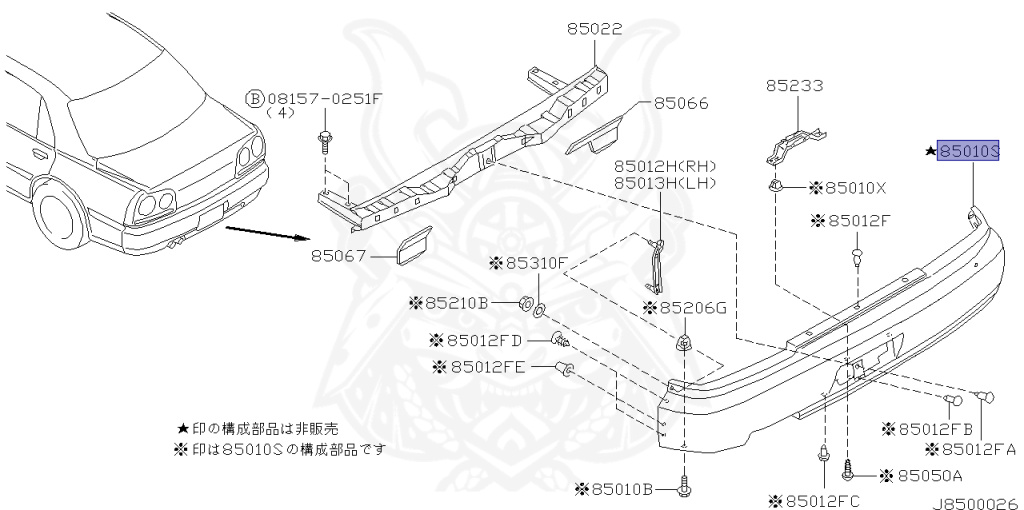 Nissan - Skyline - R34 GT - HR34 - 2000 - 20GT - 4 DOOR SEDAN(4S) - AUTOMATIC-FLOOR SHIFT(AT.F4) - No high-speed casters, 2-link drive (IRS.2WD) - RB20DE
