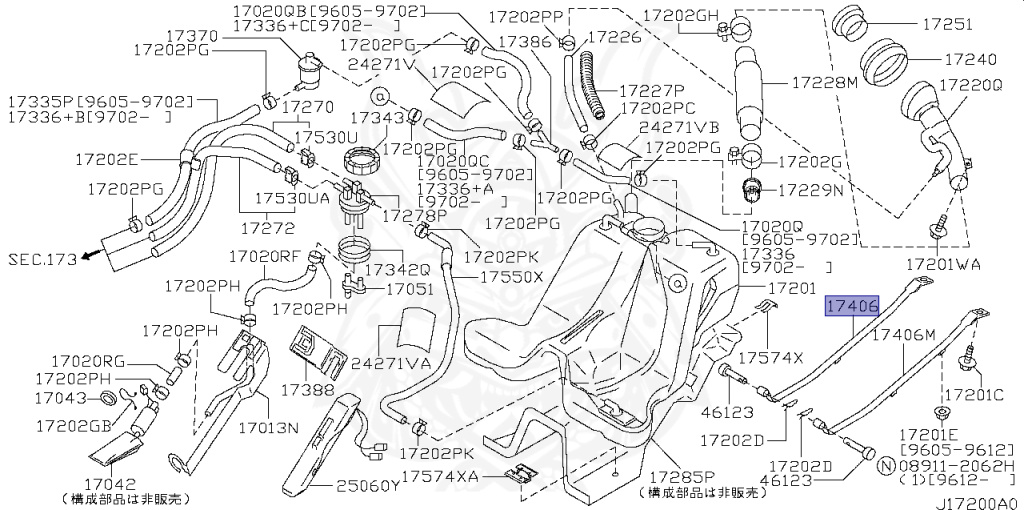 Nissan - Laurel - C34 - 1996 - Medalist Celestia - HARDTOP(K) - 2 WHEEL DRIVE(2WD) - AUTOMATIC-FLOOR SHIFT(AT.F4) - IRS TYPE(IRS) - RB20E