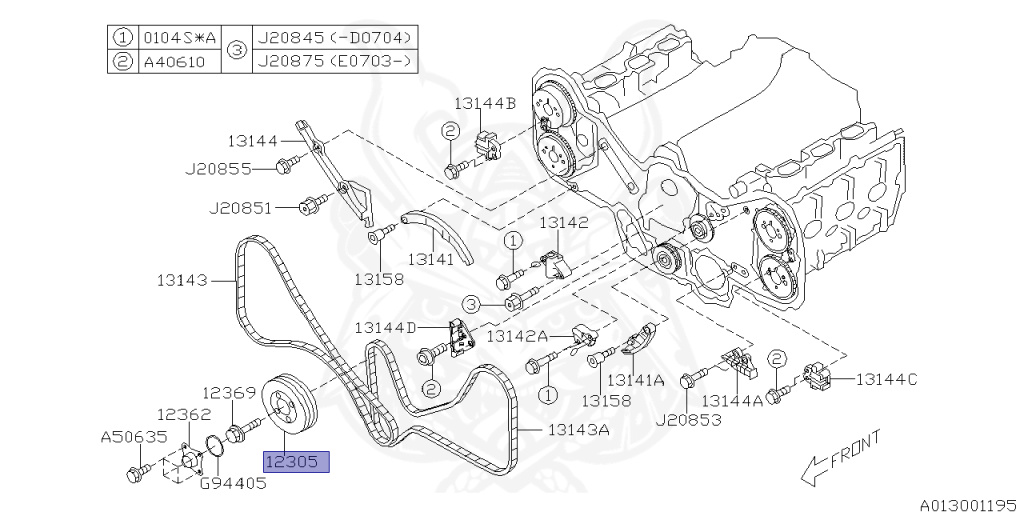 Subaru - Legacy Touring Wagon - BP5 - Jan-2003 - Dec-2004 - 20GTC - Wagon - 4W - 5-speed automatic transmission - Right hand - EJ20