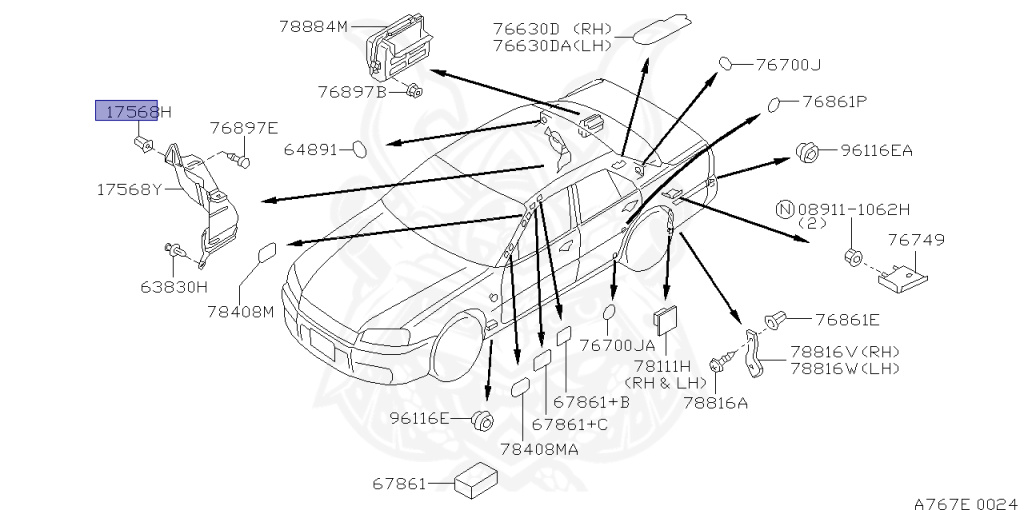 Nissan - Skyline - R34 GT - HR34 - 2000 - 20GT - 4 DOOR SEDAN(4S) - AUTOMATIC-FLOOR SHIFT(AT.F4) - High cast, 2-link (IRS.2WD) - RB20DE