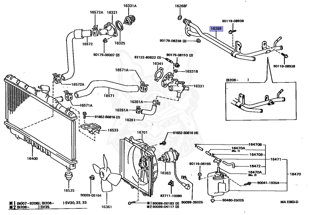 TOP 16268-74010 - Toyota - Coolant hose - Nengun Performance