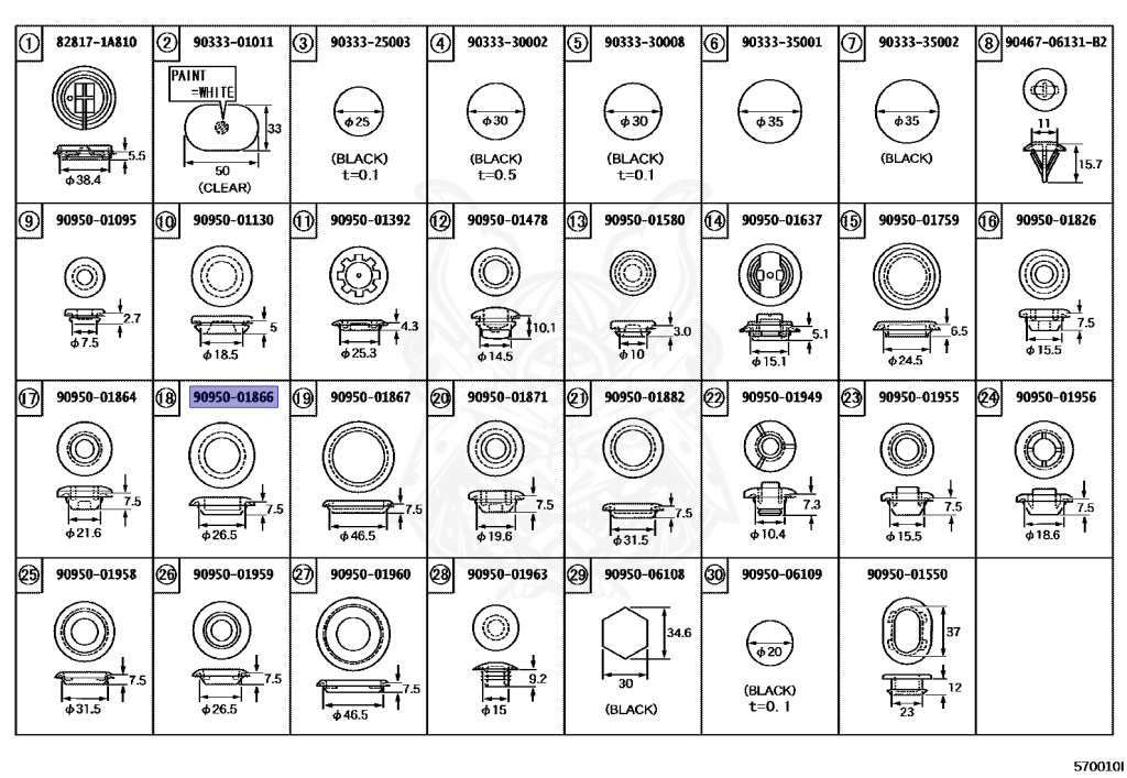 90950-01866 - Toyota - Plug, Hole - Nengun Performance