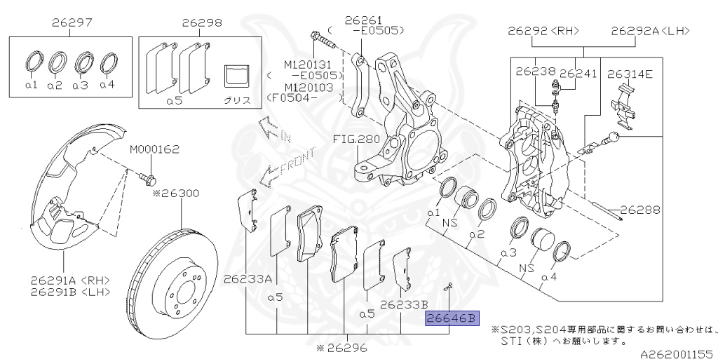Subaru - Impreza WRX STI - GDB - Jan-2005 - Dec-2006 - S204 - Sedan - 4W - 6-speed manual transmission - Right hand - EJ207