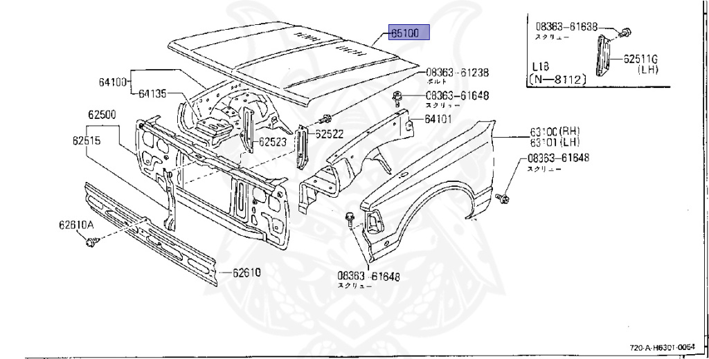 Nissan - Datsun - 720 - 1982 - GL TYPE - KING CAB(KC) - 2 WHEEL DRIVE(2WD) - 4 SPEED T/M COLUMN SHIFT(R4) - Z18S