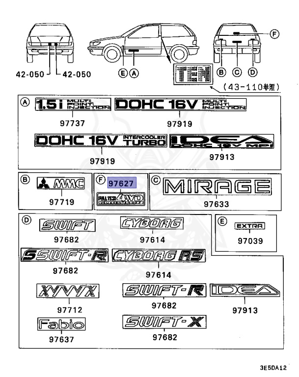 Mitsubishi - Mirage - C83A - 1989 - MRGM - 4G61