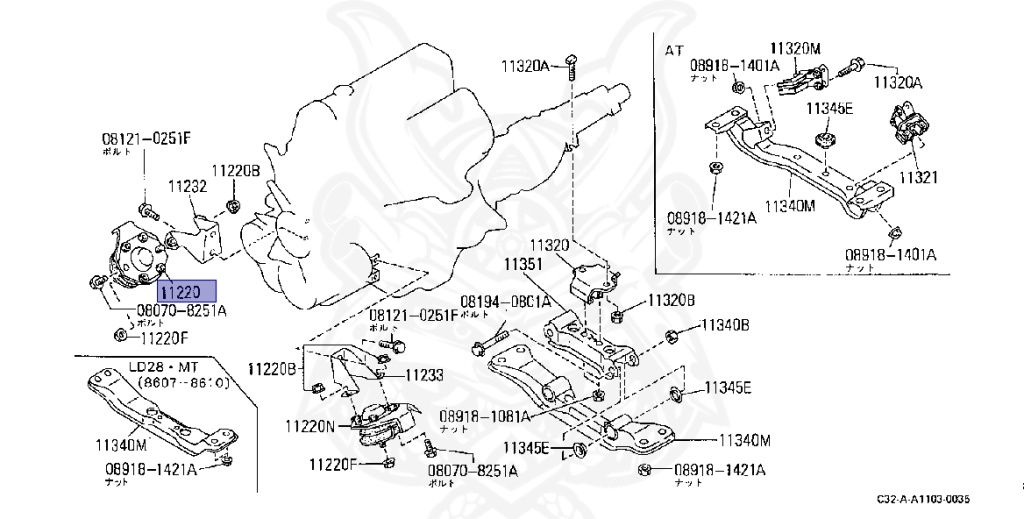Nissan - Laurel - C32 - 1984 - Disciple - SEDAN(S) - 5 SPEED MANUAL TRANS(F5) - LD28