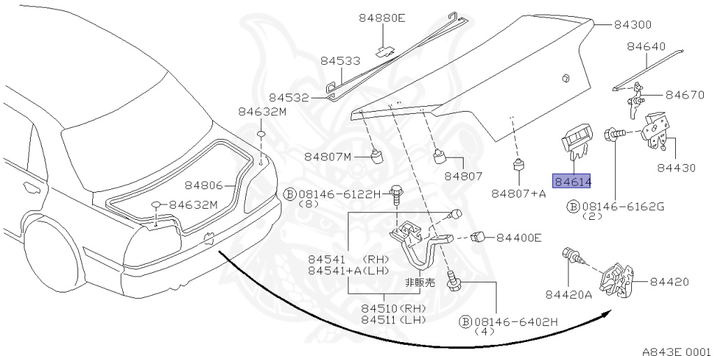 Nissan - Skyline - R34 GT - HR34 - 1998 - 20GT - 4 DOOR SEDAN(4S) - AUTOMATIC-FLOOR SHIFT(AT.F4) - High-speed 2-link (IRS.2WD) - RB20DE