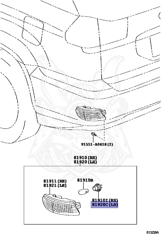 ？ 90075-99080 - Toyota - Plug Assy, Front Turn Signal Lamp