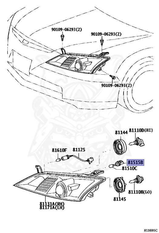 ？ 90075-99080 - Toyota - Plug Assy, Front Turn Signal Lamp