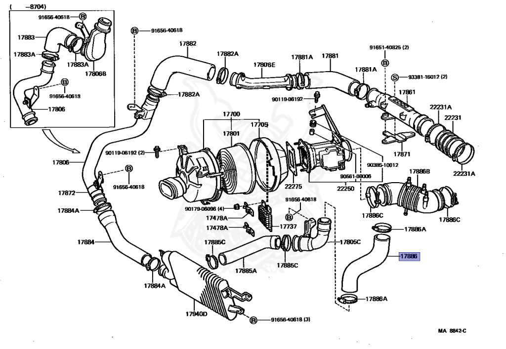 Toyota - Supra A70 MKIII - MA70 - 1987 - GT TURBO TYPE - LIFTBACK - Automatic - 7MGTEU