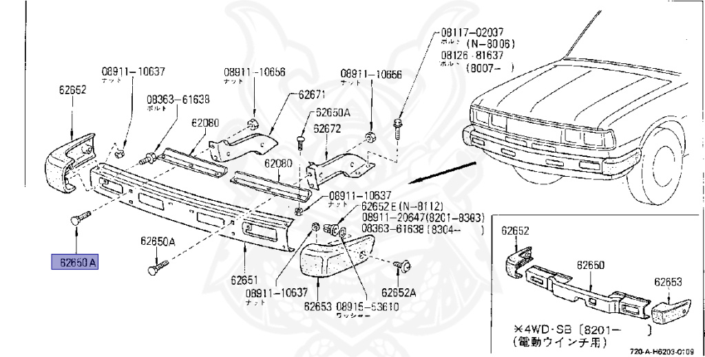 Nissan - Datsun - 720 - 1983 - DELUXE TYPE - Guard Truck (TL) - 2 WHEEL DRIVE(2WD) - 4 SPEED T/M COLUMN SHIFT(R4) - SD22