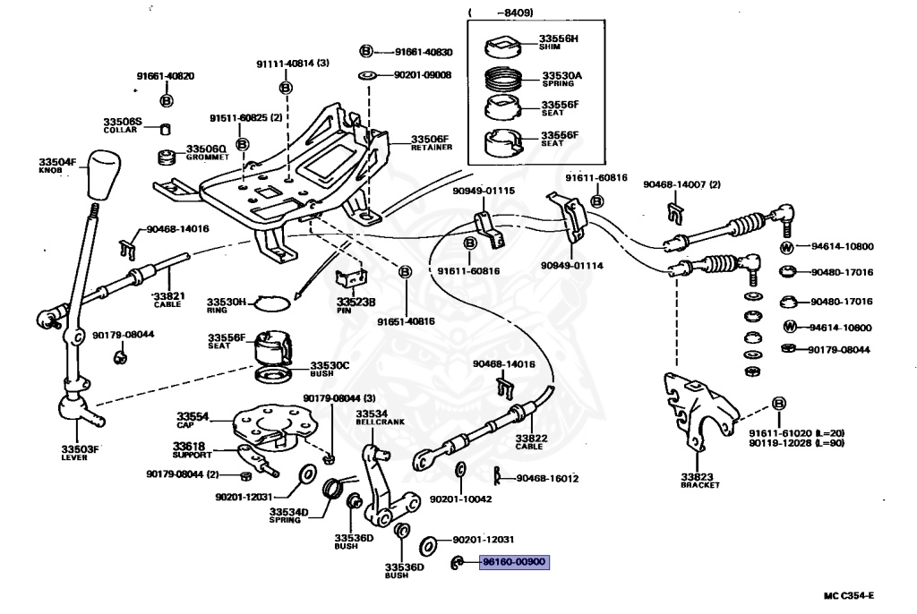 96160-00900 - Toyota - RING, E(FOR CLUTCH RELEASE FORK) - Nengun
