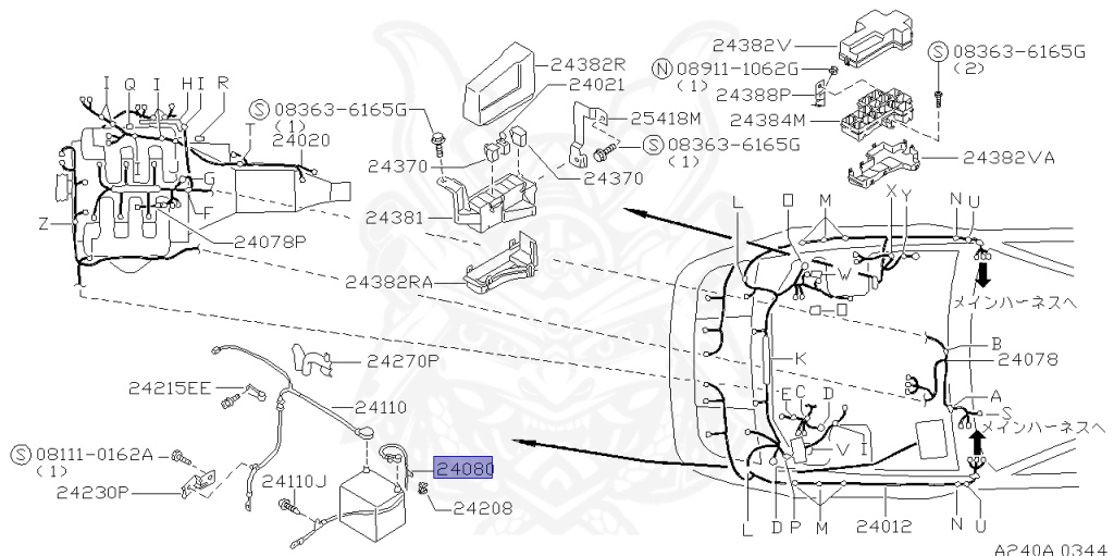 24080-40P00 - Nissan - CABLE ASSEMBLY, BATTERY EARTH - Nengun