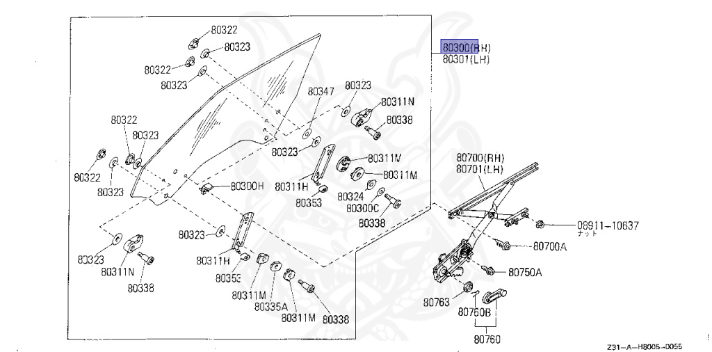 Nissan - Fairlady Z - Z31 - 1988 - ZR - AUTOMATIC TRANSMISSION(AT) - T-bar roof (KZ#) - VG30D