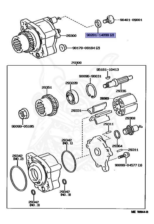 90201-14099 - Toyota - GASKET(FOR VACUUM PUMP UNION) - Nengun