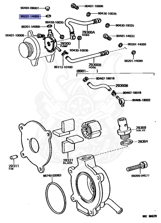 90201-14099 - Toyota - GASKET(FOR VACUUM PUMP UNION) - Nengun