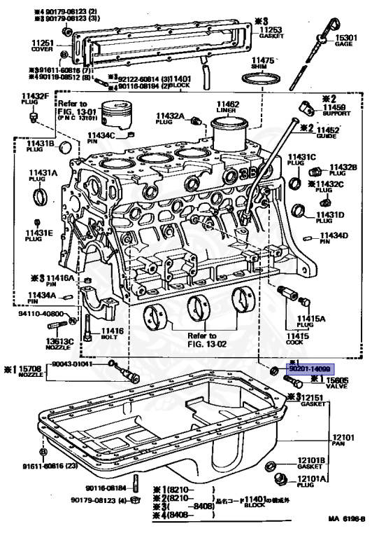 90201-14099 - Toyota - GASKET(FOR VACUUM PUMP UNION) - Nengun